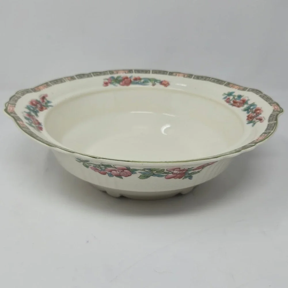 Vintage Myott Staffordshire England Floral Serving Bowl 9